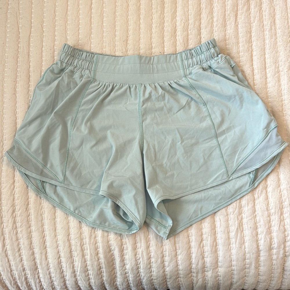Seafoam Blue Lululemon Hotty Hot Shorts